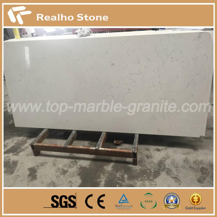 Carrara White Artificial Quartz Stone For Kitchen Work Tops/Island Top