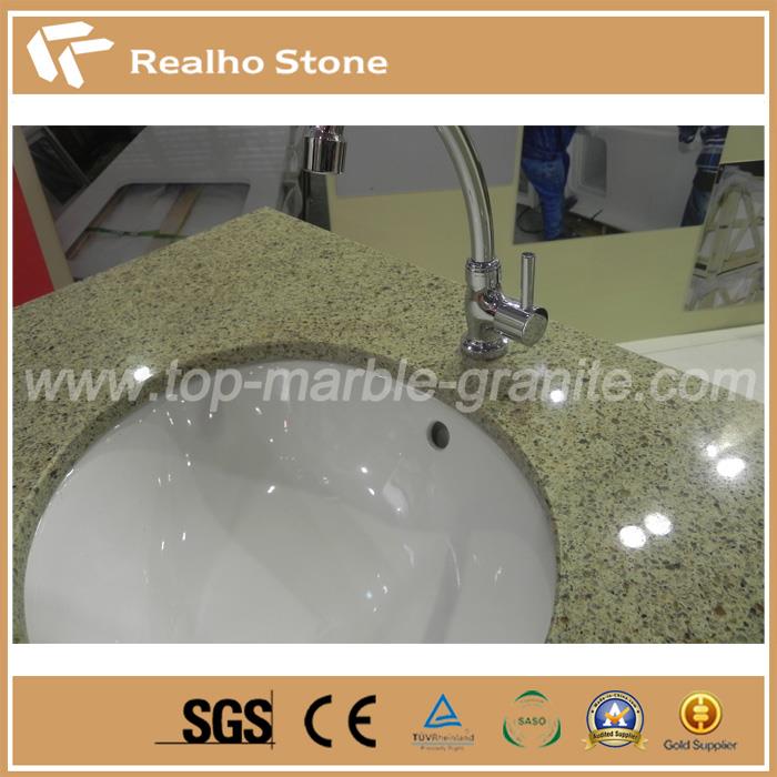 Polished Solid Surface Beige Veins Quartz Stone For Bathroom Vanity Tops Polished Solid Surface Beige Veins Quartz Stone For Bathroom Vanity Tops