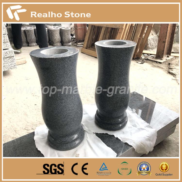 chinese grey granite vases