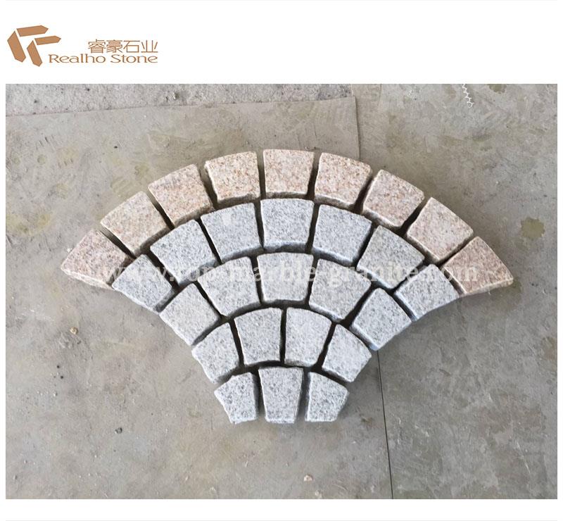 granite fan shaped paving stone