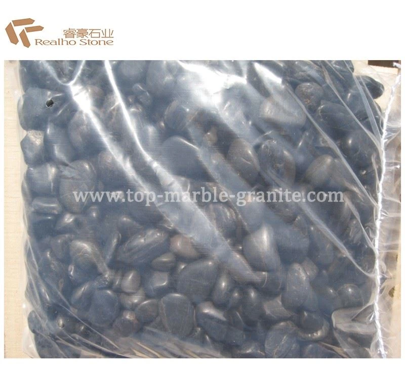 polished black pebble rock
