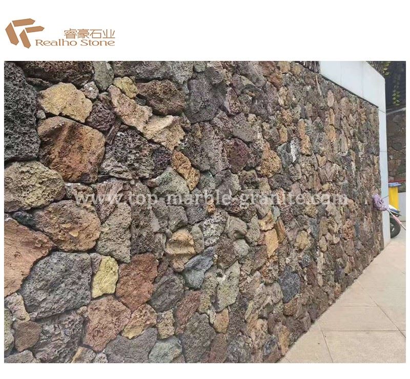 Lava stone wall project