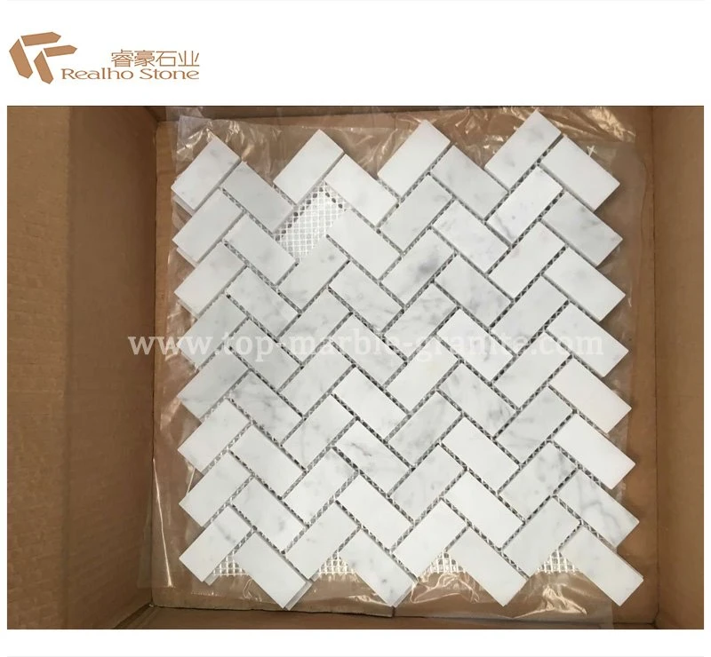 small herringbone backsplash