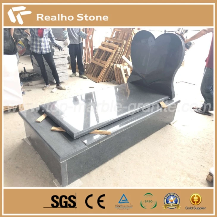 Dark Grey Granite Heart Caving Monument