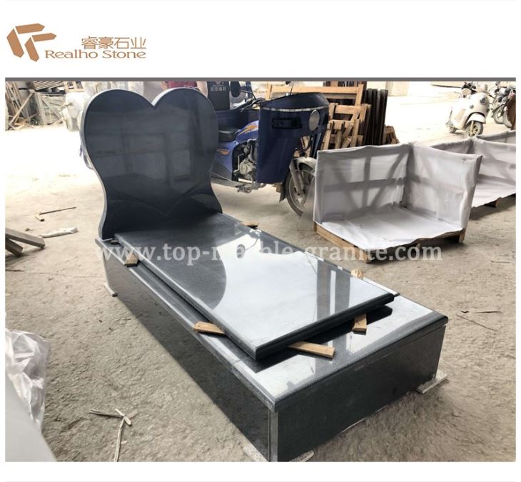 G654 Grey Granite Heart Monument & Tombstone