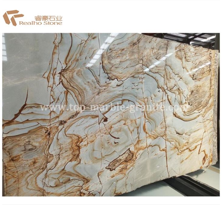 Natural Polished Blue Luxury Stone Slab