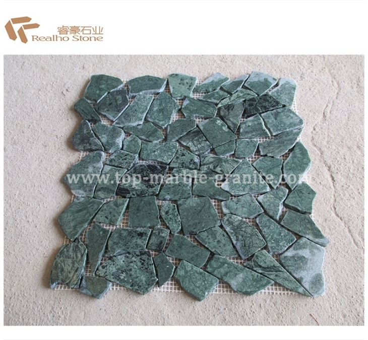 Green marble mosaic tile