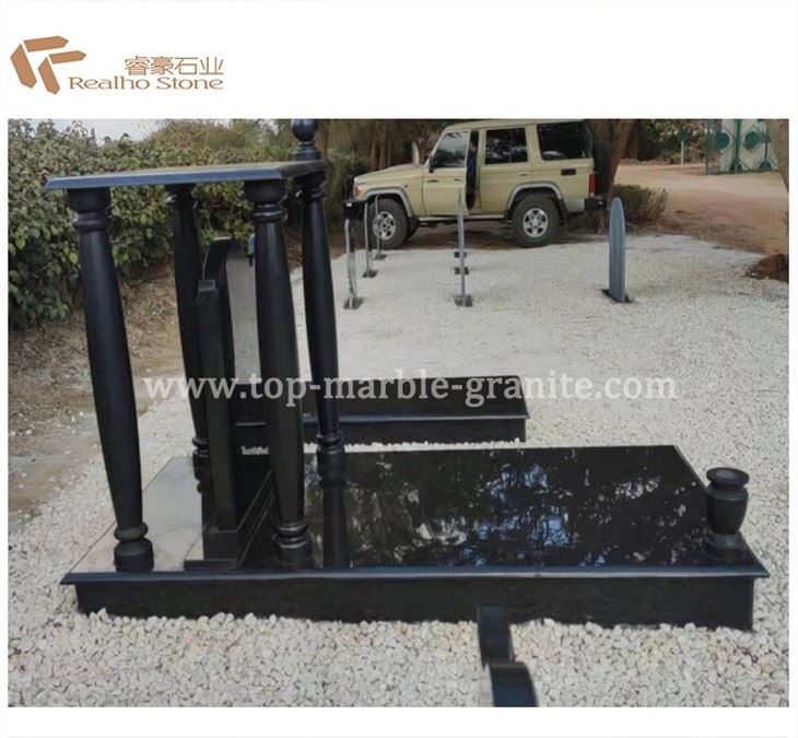 black polished granite headstones