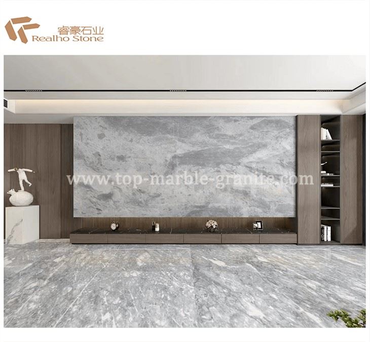 Royal Ice Grey Marble Slab Polished