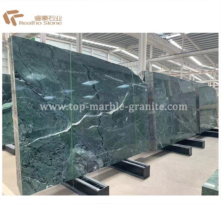 forest green marble slab