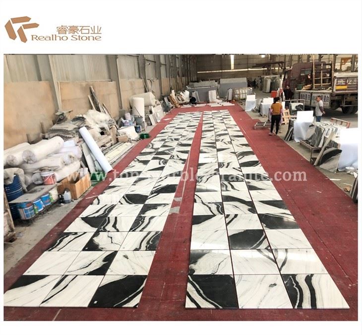 panda white marble wall tiles